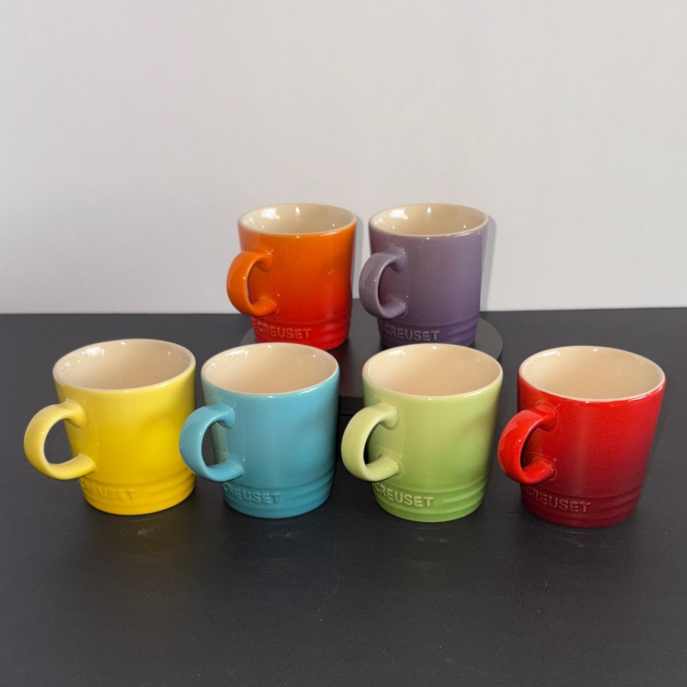 Le Creuset Espresso Mug Set Rainbow Colours Stoneware 100ml 3.5 oz